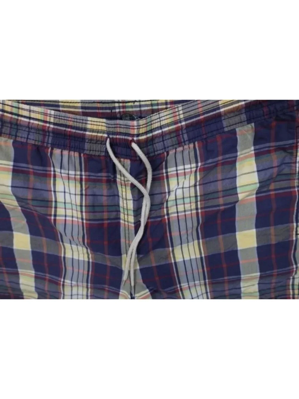 Vtg 90s Ralph Lauren Mens Medium Faded Rainbow Madras Plaid Lined Shorts Swim